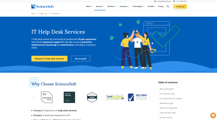ScienceSoft IT Help Desk Outsourcing Company