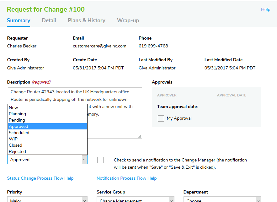 Routine Change Management RFCs