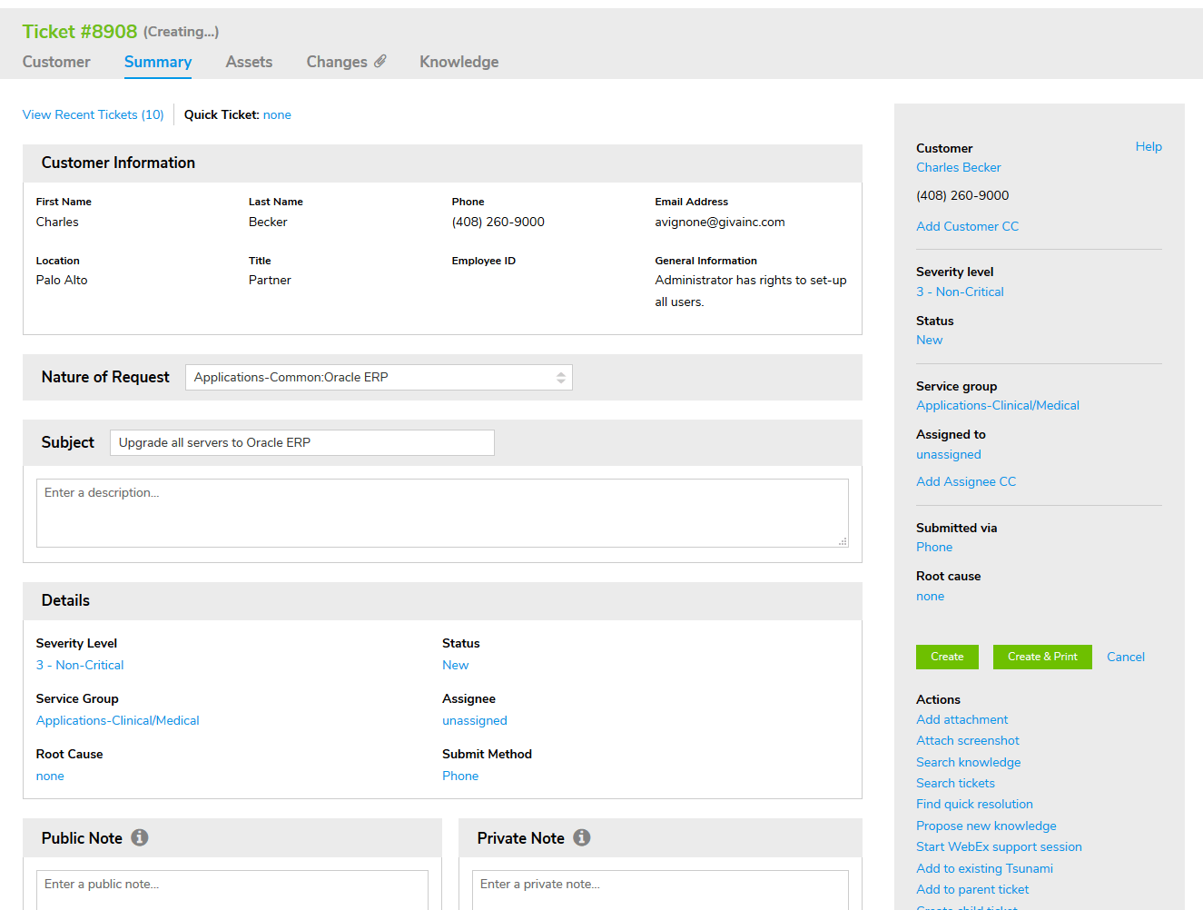 Change Management Help Desk Ticket